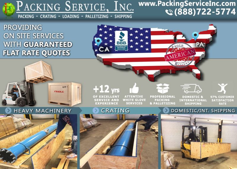 Custom Wooden Crate and Shipping Machinery PA to CA