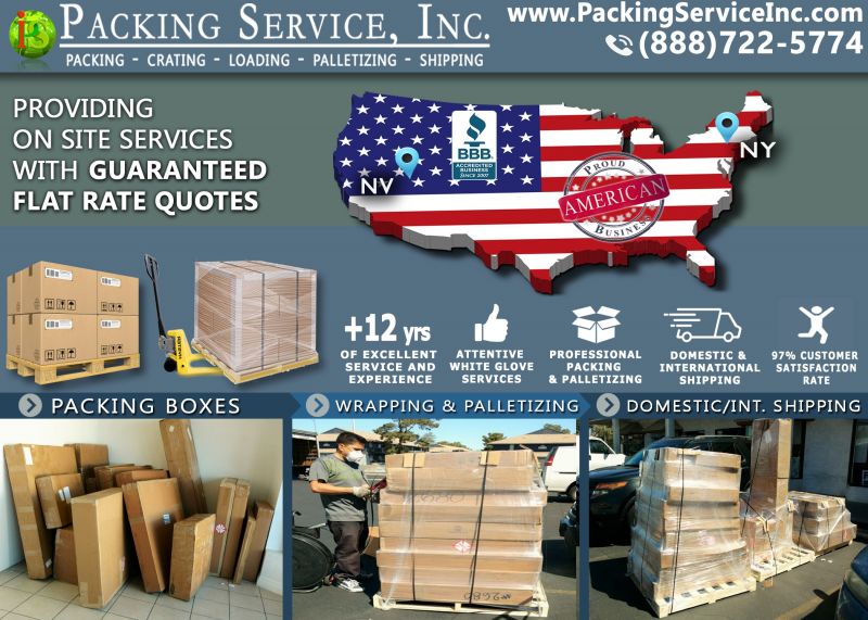Packing Boxes, Palletizing and Shipping from Nevada to NY