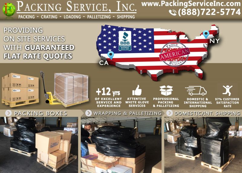 Packing Boxes, Palletizing and Shipping from New York to CA