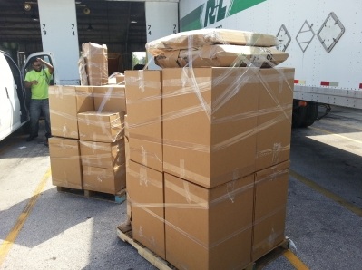 Packing, delivery and palletizing to shipping company to NY 