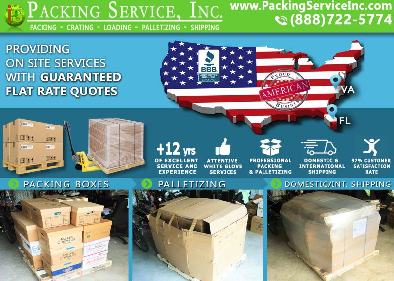 Palletize and Ship from FL to VA with Packing Service Inc