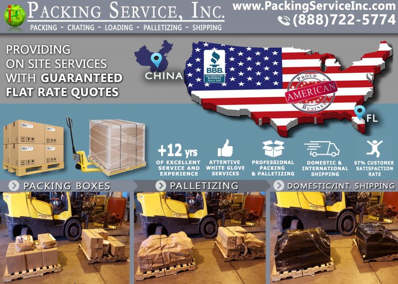 Palletizing Boxes and Shipping Services from Miami to CHINA