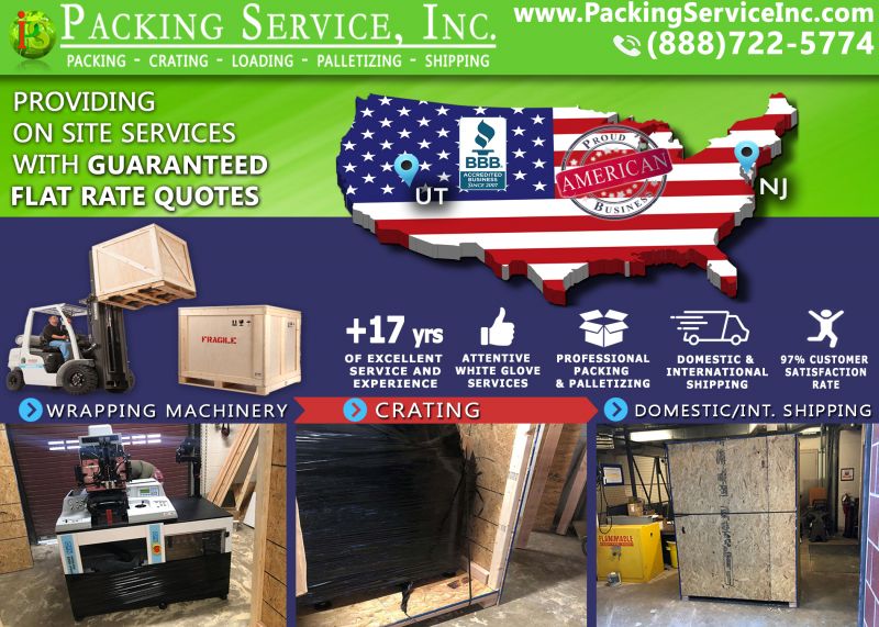 Wrap machinery and crate New Jersey to Utah