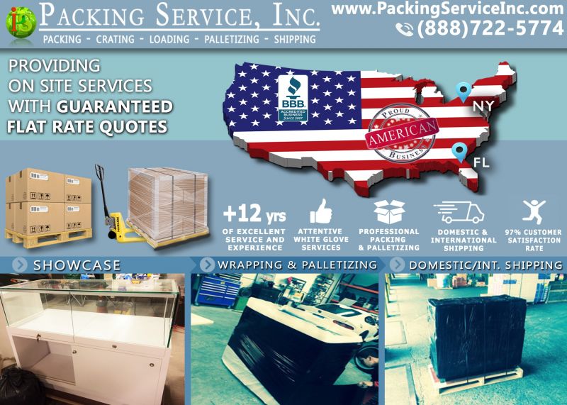 Wrapping Showcase, Palletizing and Shipping from NY to FL